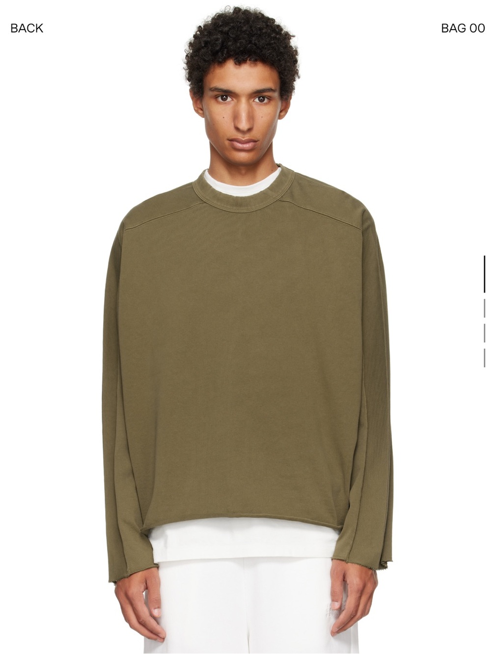 Entire Studios Heavy LS Tee Military Olive Green Boxy Oversized 360 GSM Cotton